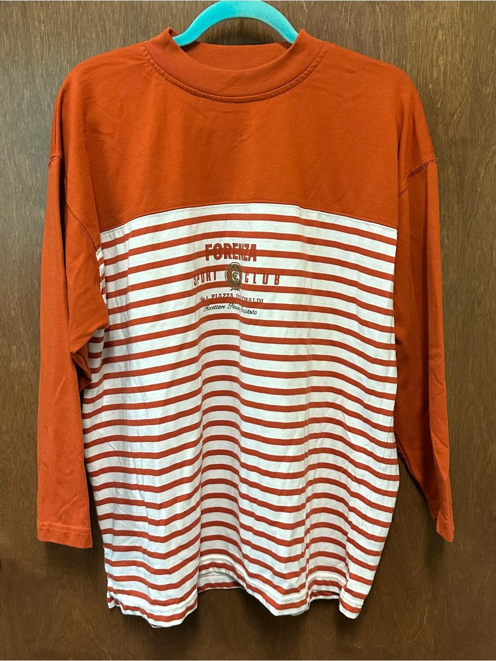 Vintage 80s 90s Forenza Sport Club Top Tunic Women’s L 3/4 sleeves stripes